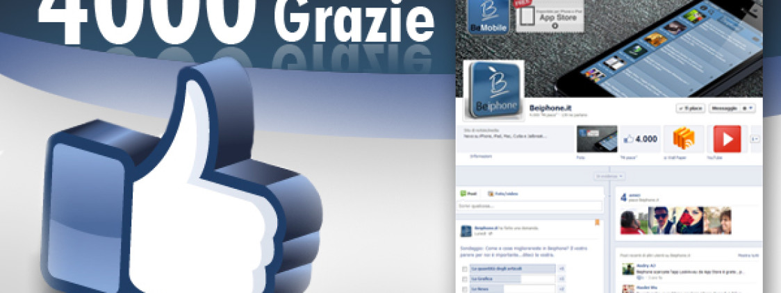 Raggiunti 4000 “Mi Piace” sulla nostra pagina ufficiale di Facebook