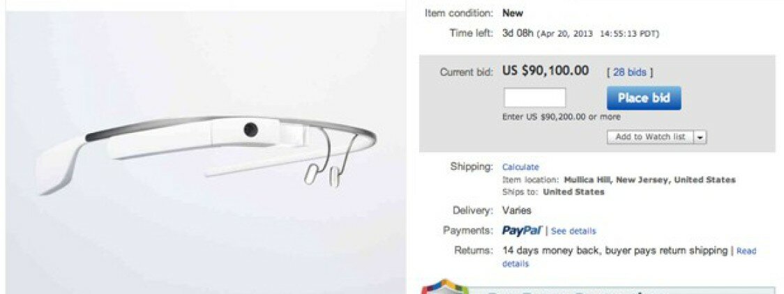 Google Glass disponibili su eBay a 90 mila dollari