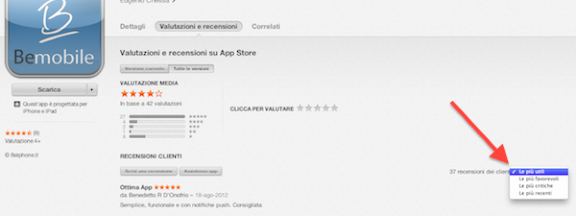 Apple sperimenta un nuovo modo di classificare le recensioni in App Store