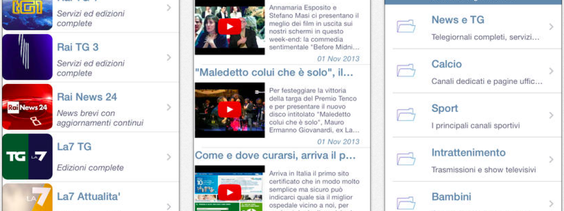 TV Italia: I canali italiani on-demand gratis sul tuo iPhone