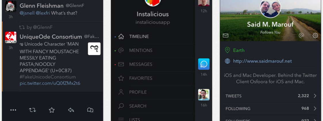 Osfoora 2 for Twitter: Arriva l’elegante client Twitter, veloce e con tante funzioni