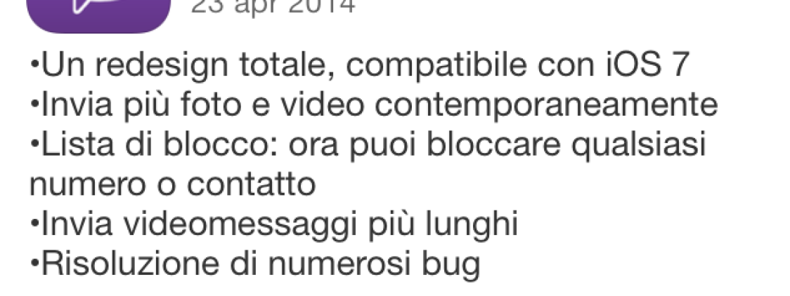 Viber si aggiorna introducendo un interfaccia completamente nuova ed in stile iOS 7