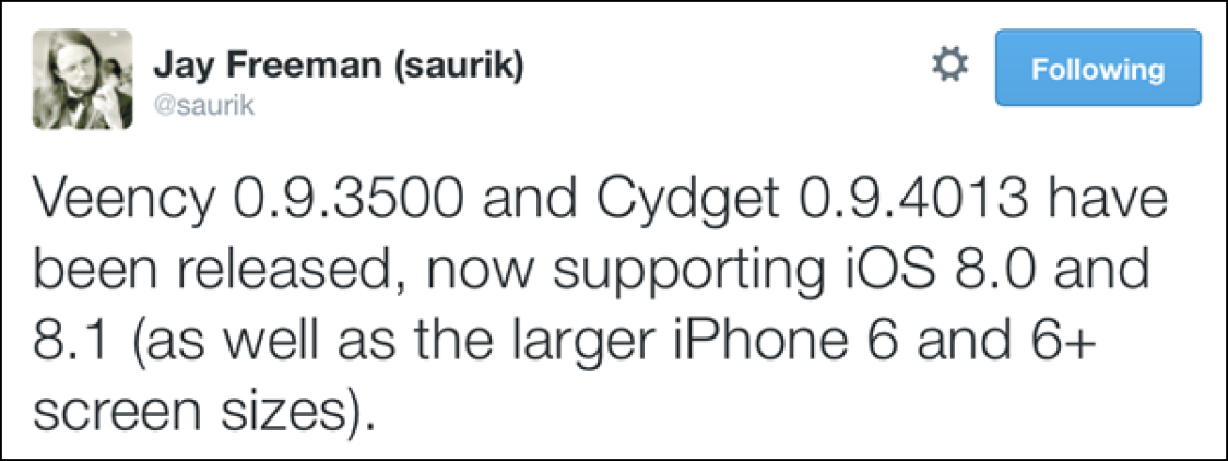 Saurik aggiorna Cydget e Veency con il supporto ad iOS 8 e iPhone 6/6+