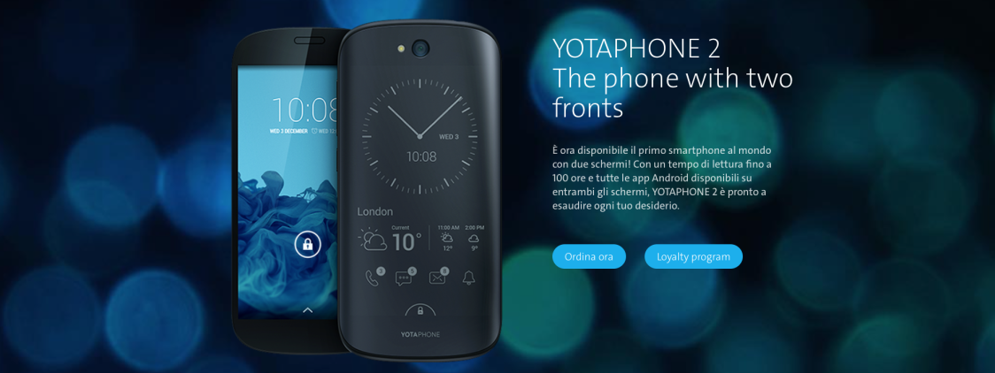 YotaPhone 2 lo Smartphone con 2 schermi presentato al MWC