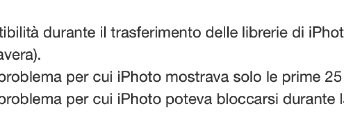 iPhoto per Mac si aggiorna prima del rilascio della nuova versione