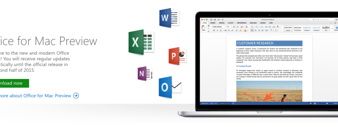 Anteprima Microsoft Office 2016 Disponibile Per Download Gratuito Su OS X