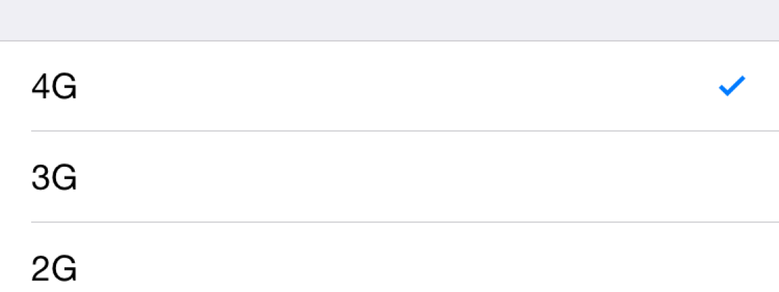 iOS 8.3 introduce la possibilità di impostare il 2G al posto del 4G o del 3G