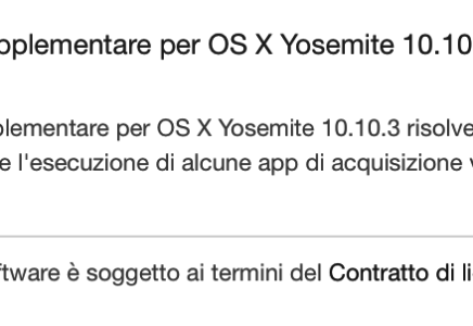 Apple rilascia un aggiornamento supplementare per OS X Yosemite 10.10.3