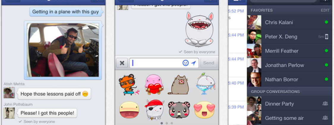 Facebook Messenger si aggiorna e introduce gli Adesivi