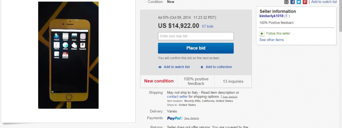 Prototipo di iPhone 6 in Vendita su eBay: e il Web si Scatena